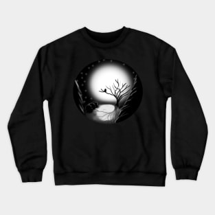 The Night - Full Moon through the woods Crewneck Sweatshirt